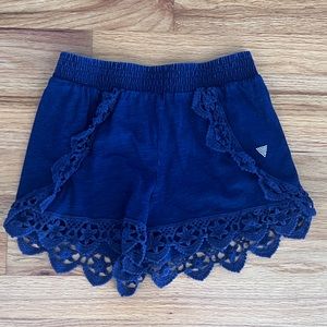 Navy 100% cotton guess kids shorts. Girl Size 10/12